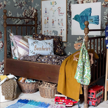 Load image into Gallery viewer, NIGHT GARDEN Bedding Bundle: Organic Cotton Duvet Set with Fitted Sheet