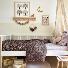 Load image into Gallery viewer, NIGHT GARDEN Bedding Bundle: Organic Cotton Duvet Set with Fitted Sheet