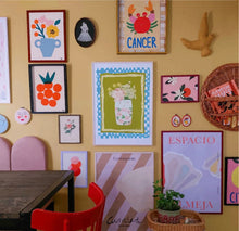 Load image into Gallery viewer, Blue Checkers Framed Print