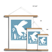 Load image into Gallery viewer, Love+Peace Soft Blue Fine Art Print with Hanger