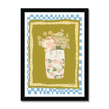 Load image into Gallery viewer, Blue Checkers Framed Print