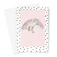 Load image into Gallery viewer, Unicorn and Rainbow Greeting Card