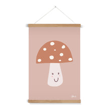 Load image into Gallery viewer, Happy Toadstool - Muted Colours Fine Art Print with Hanger.
