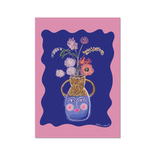 Load image into Gallery viewer, Face Vase - cobalt blue Fine Art Print

