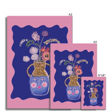 Load image into Gallery viewer, Face Vase - cobalt blue Fine Art Print