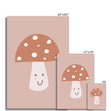 Load image into Gallery viewer, Happy Toadstool - Muted Colours Fine Art Print.