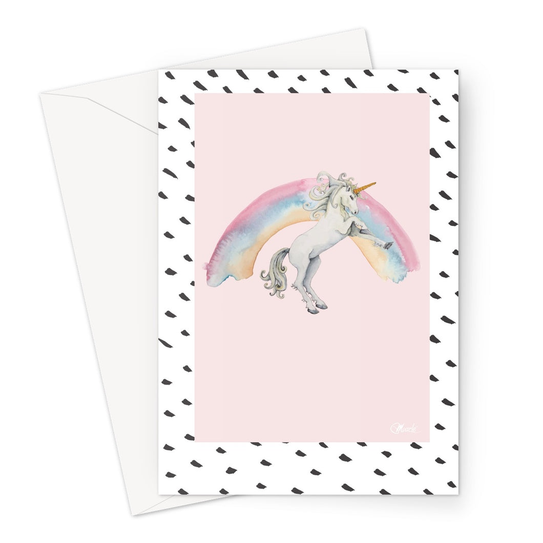 Unicorn and Rainbow Greeting Card