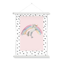 Load image into Gallery viewer, Unicorn and Rainbow Fine Art Print with Hanger