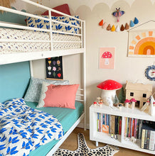 Load image into Gallery viewer, 3 Piece Organic Cotton Duvet bedding Set - Blue Leaves reversible - SOLD OUT