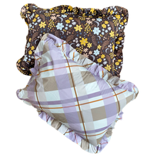 Load image into Gallery viewer, Ruffle Edged Pillowcase Lilac and Earth