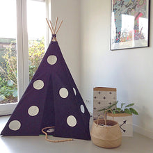 Load image into Gallery viewer, MIDI Teepee Black Canvas | White Polka SALE!
