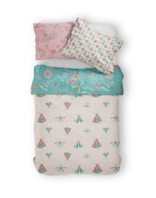Load image into Gallery viewer, Moozle bedding set Folk Art organic cotton single bed duvet set printed