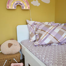 Load image into Gallery viewer, Ruffle Edged Pillowcase Lilac and Earth