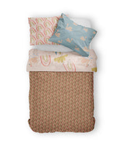 Load image into Gallery viewer, Moozle bedding set Swans and Rainbows organic cotton childrens duvet set
