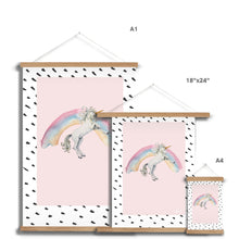 Load image into Gallery viewer, Unicorn and Rainbow Fine Art Print with Hanger