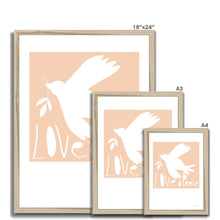 Load image into Gallery viewer, Love+Peace Blush Pink Framed Print.