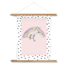 Load image into Gallery viewer, Unicorn and Rainbow Fine Art Print with Hanger