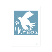 Load image into Gallery viewer, Love+Peace Soft Blue Fine Art Print
