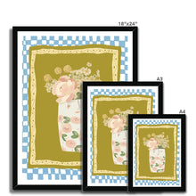 Load image into Gallery viewer, Blue Checkers Framed Print