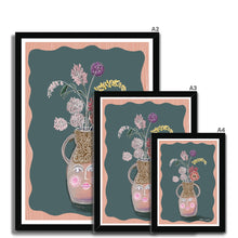 Load image into Gallery viewer, Face Vase - muted tones Framed Print