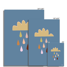 Load image into Gallery viewer, Rain Drops in Blue Fine Art Print