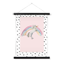 Load image into Gallery viewer, Unicorn and Rainbow Fine Art Print with Hanger