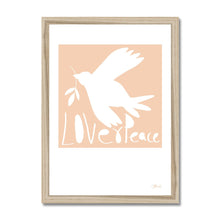 Load image into Gallery viewer, Love+Peace Blush Pink Framed Print.