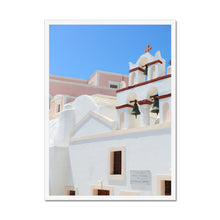Load image into Gallery viewer, Church Bells Santorini Framed Print
