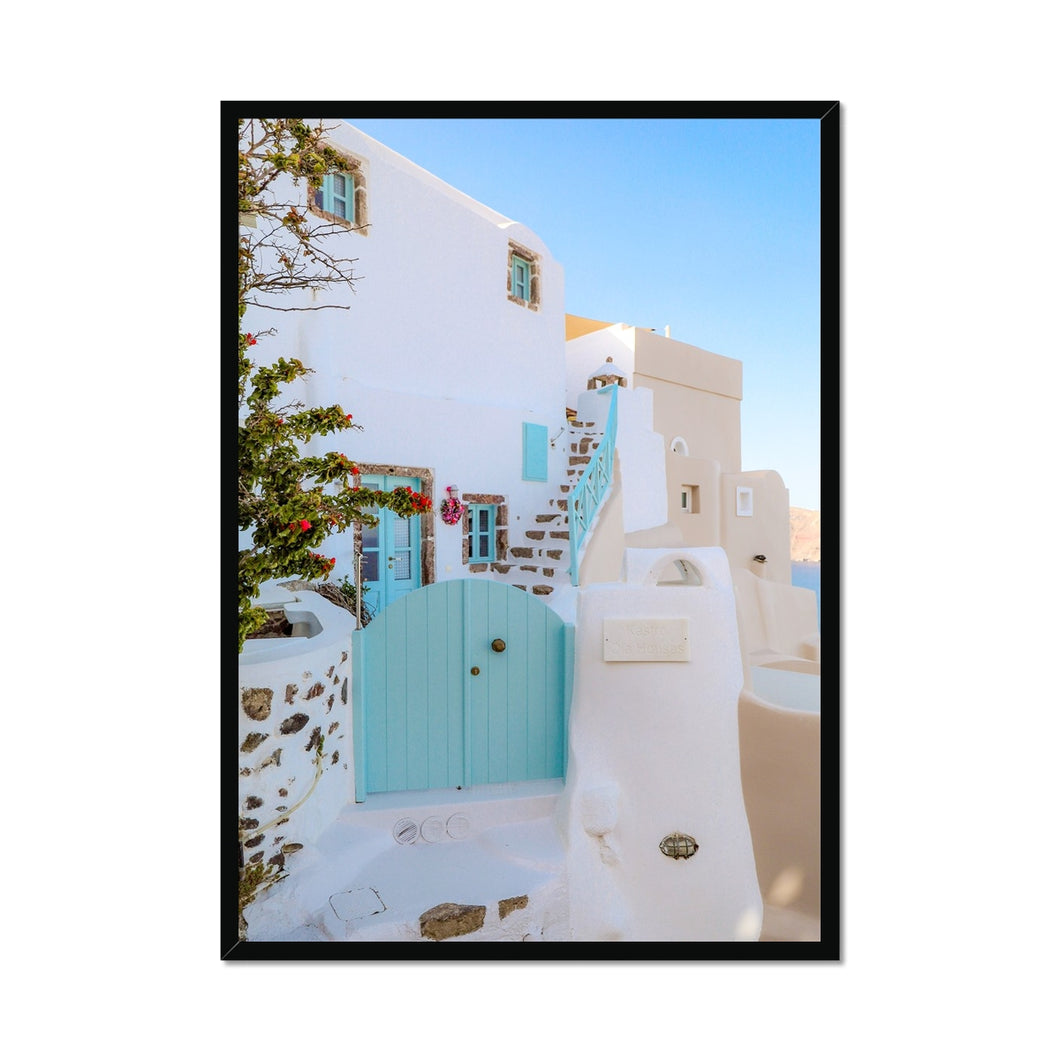 Blue Gate Santorini Framed Print