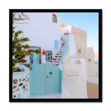 Load image into Gallery viewer, Blue Gate Santorini Framed Print
