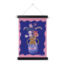 Load image into Gallery viewer, Face Vase - cobalt blue Fine Art Print with Hanger
