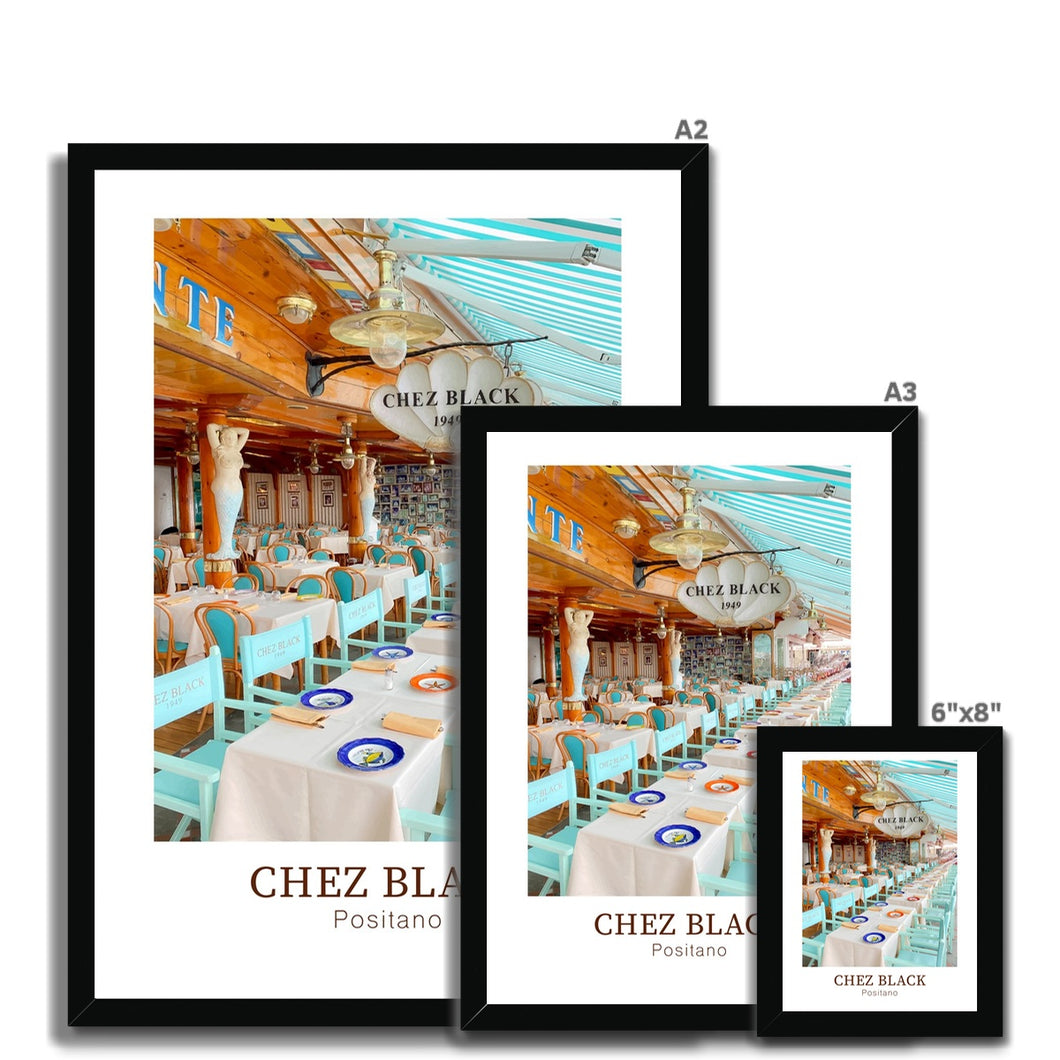 Chez Black - Positano Framed Print