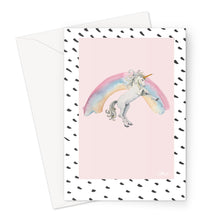 Load image into Gallery viewer, Unicorn and Rainbow Greeting Card
