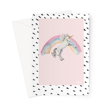 Load image into Gallery viewer, Unicorn and Rainbow Greeting Card
