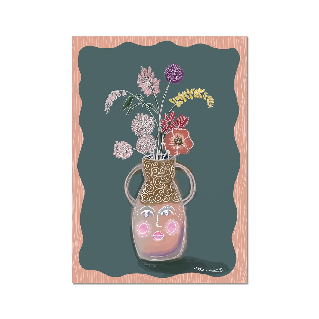 Face Vase - muted tones Fine Art Print