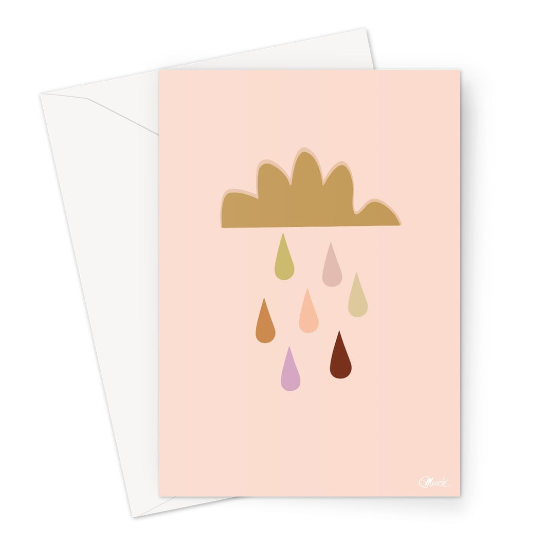 Rain Drops in Pink Greeting Card