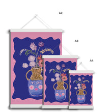Load image into Gallery viewer, Face Vase - cobalt blue Fine Art Print with Hanger

