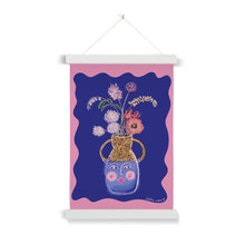 Load image into Gallery viewer, Face Vase - cobalt blue Fine Art Print with Hanger

