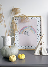 Load image into Gallery viewer, Unicorn and Rainbow Fine Art Print
