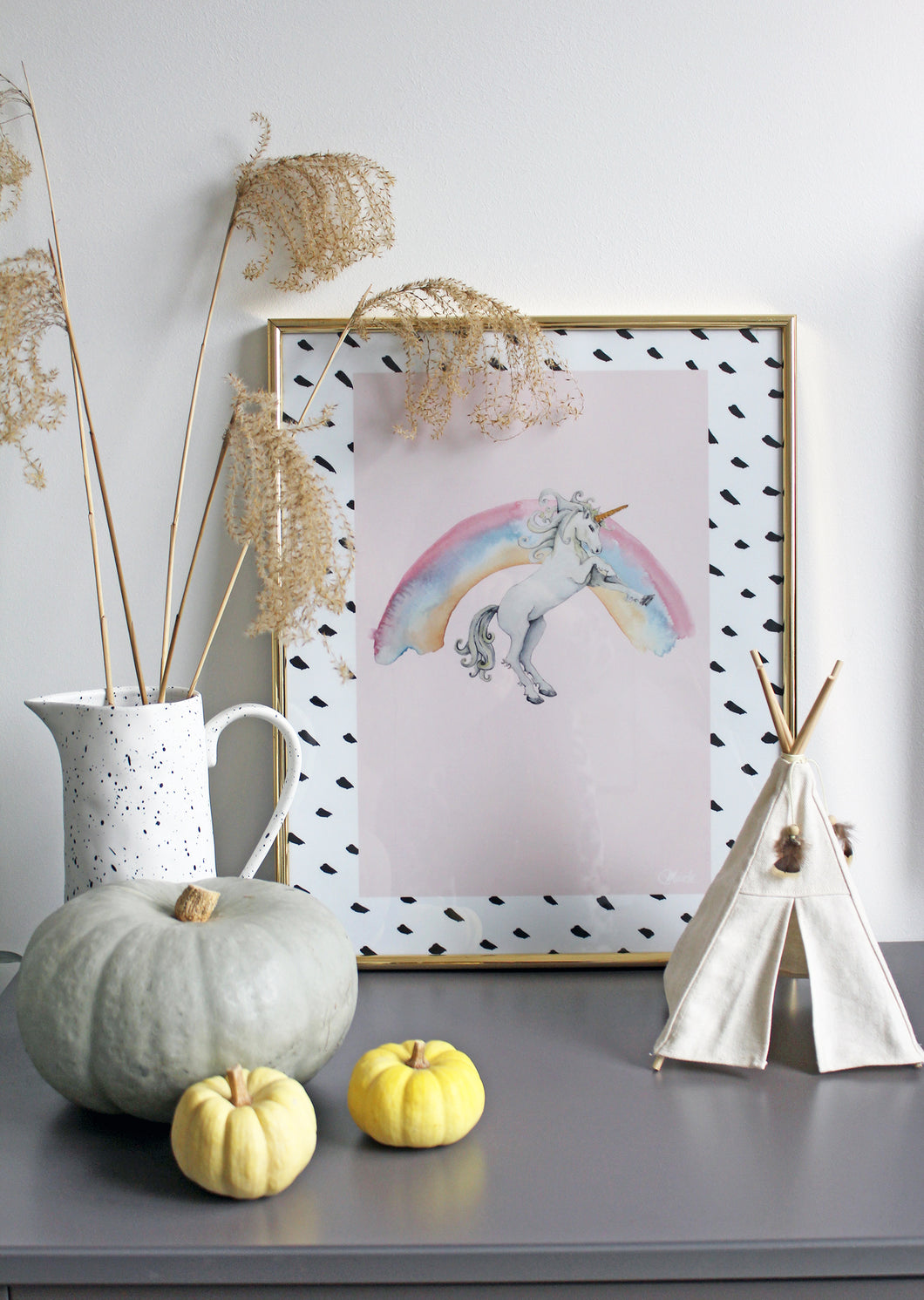 Unicorn and Rainbow Fine Art Print