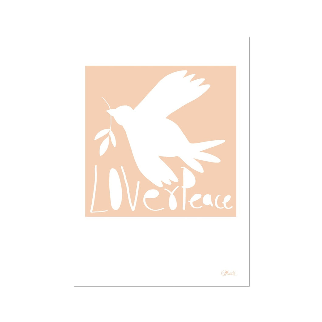 Love+Peace Blush Pink Fine Art Print