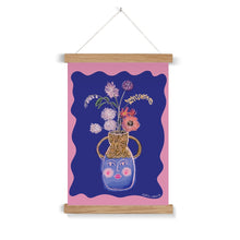 Load image into Gallery viewer, Face Vase - cobalt blue Fine Art Print with Hanger

