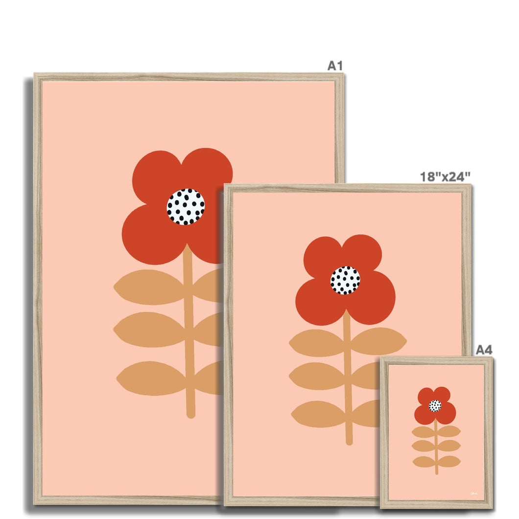 Red Stem Flower  Framed Print