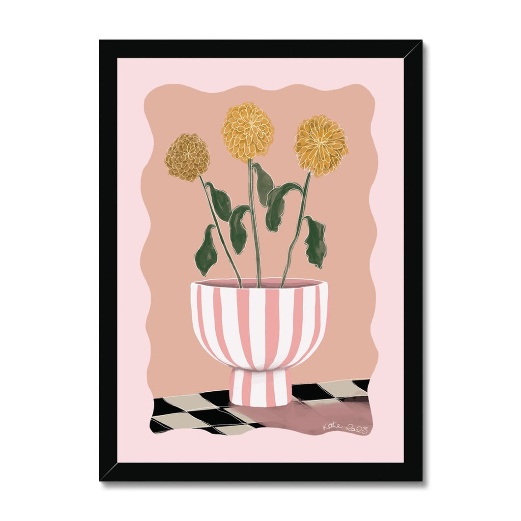 Three Dahlias Framed Print