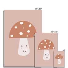 Load image into Gallery viewer, Happy Toadstool - Muted Colours Fine Art Print.

