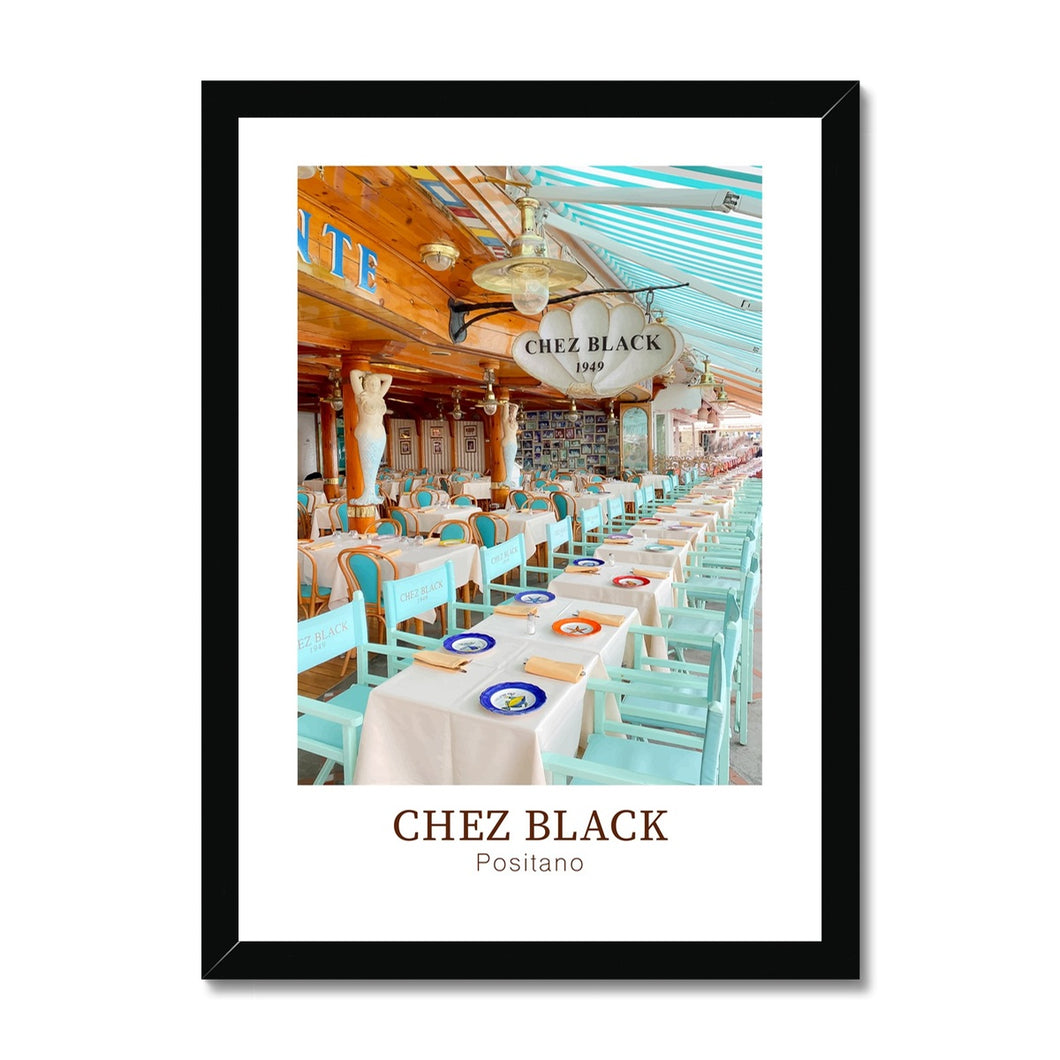 Chez Black - Positano Framed Print