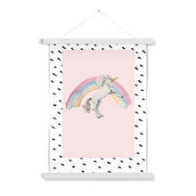 Load image into Gallery viewer, Unicorn and Rainbow Fine Art Print with Hanger
