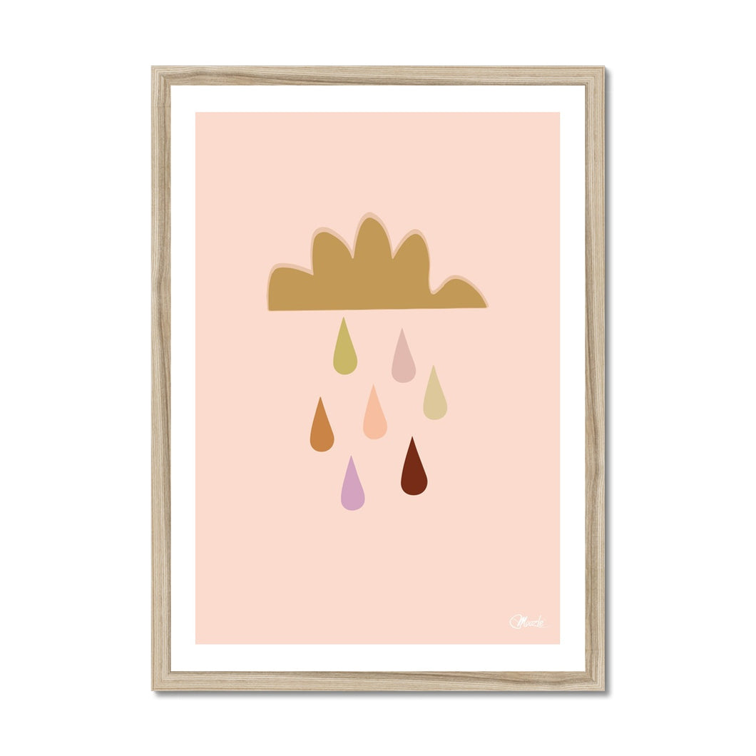 Rain Drops in Pink. Framed Print