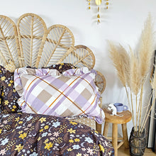 Load image into Gallery viewer, Ruffle Edged Pillowcase Lilac and Earth
