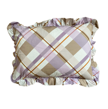 Load image into Gallery viewer, Ruffle Edged Pillowcase Lilac and Earth
